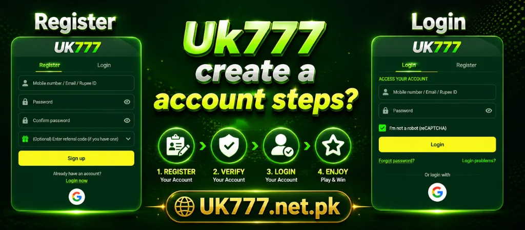 How to Create an Account on UK777 APK uk777.net.pk