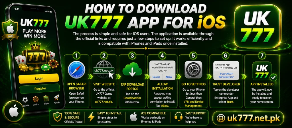 How to Download UK777 App for iOS uk777.net.pk